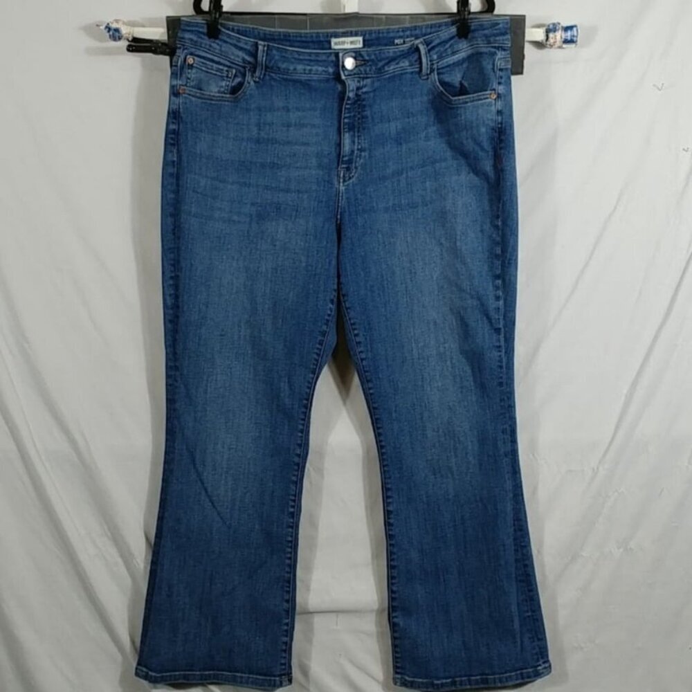 Warp+Weft Women's Blue PDX Portland Bootcut Jeans Plus Size 20